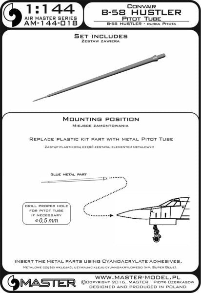 Master AM-144-018 Convair B-58 Hustler - Pitot Tube 1/144 – image 3