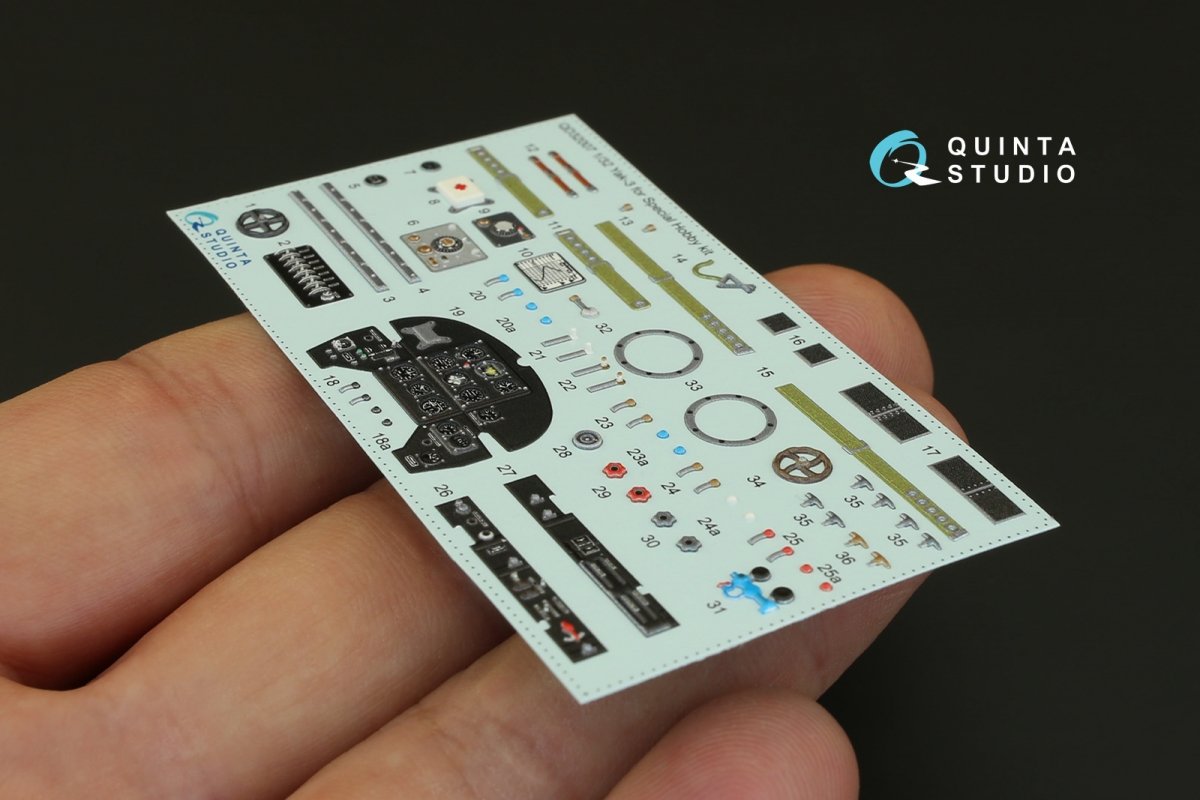 Quinta Studio QD32007 Yak-3 3D-Printed &amp;amp; coloured Interior on decal paper (for Special Hobby kit) 1/32 – zdjęcie 4