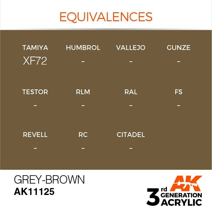 AK Interactive AK11125 GRAY-BROWN – STANDARD 17ml – immagine 3