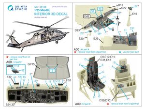 Quinta Studio QD+35108 MH-60L 3D-Printed &amp;amp; colored Interior on decal paper (Kitty Hawk) (with 3D-printed resin parts) 1/35 – Bild 2