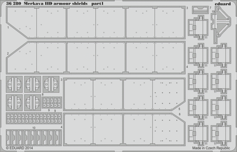 Eduard 36280 Merkava IID armor shields Academy