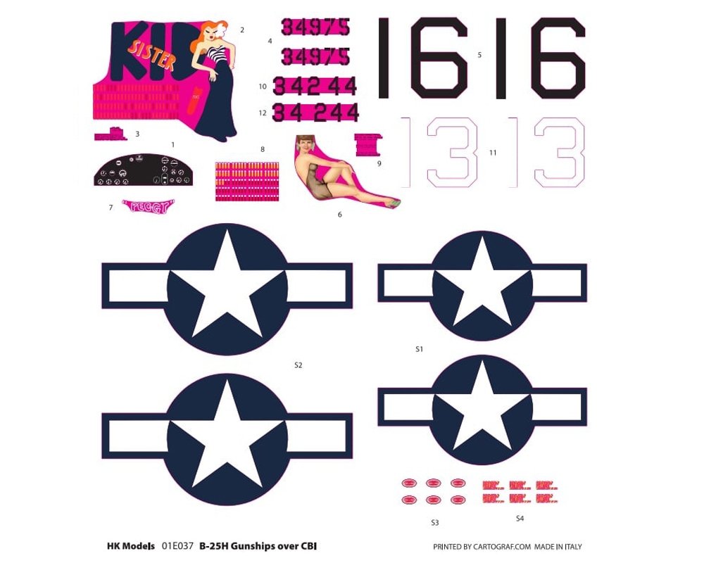HK Models 01E037 B-25H Mitchell Gunships over CBI 1/32 – immagine 4
