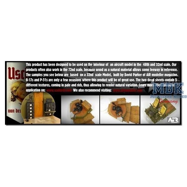Uschi van der Rosten 1016 Woodgrain Decal Fine Aircraft Interior Textures 1/48