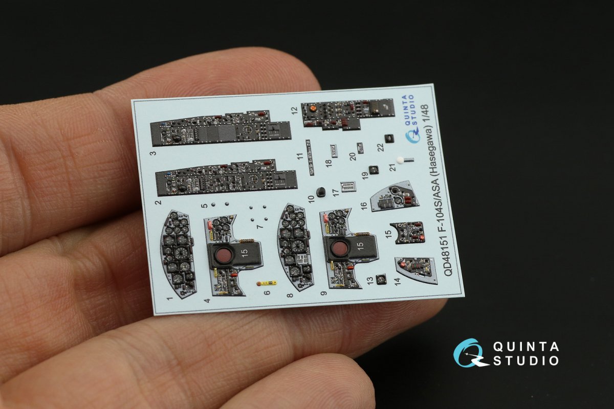 Quinta Studio QD48151 F-104S-ASA 3D-Printed &amp;amp; colored Interior on decal paper (Hasegawa) 1/48 – immagine 7