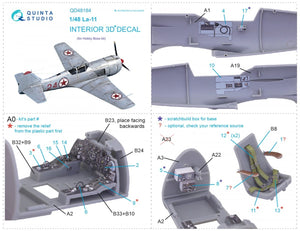 Quinta Studio QD48184 La-11 3D-Printed &amp;amp; colored Interior on decal paper (HobbyBoss) 1/48 – image 11