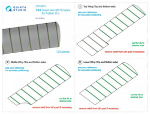 Quinta Studio QP24001 Green rib tapes Fokker Dr.I (All kits) 1/24 – immagine 10