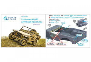 Quinta Studio QD35046 Bantam 40 BRC 3D-Printed &amp;amp; coloured Interior on decal paper ( Mini Art ) 1/35 – zdjęcie 2