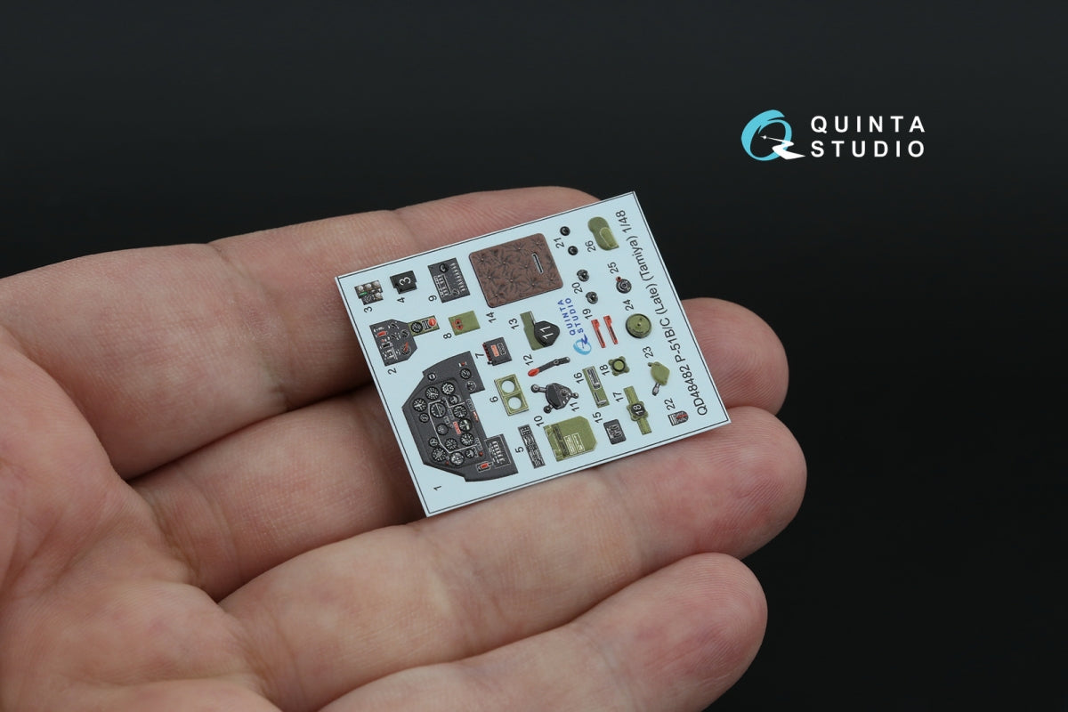 Quinta Studio QD48482 P-51B/C (Late) 3D-Printed colored Interior on decal paper (Tamiya) 1/48 – obrázek 5