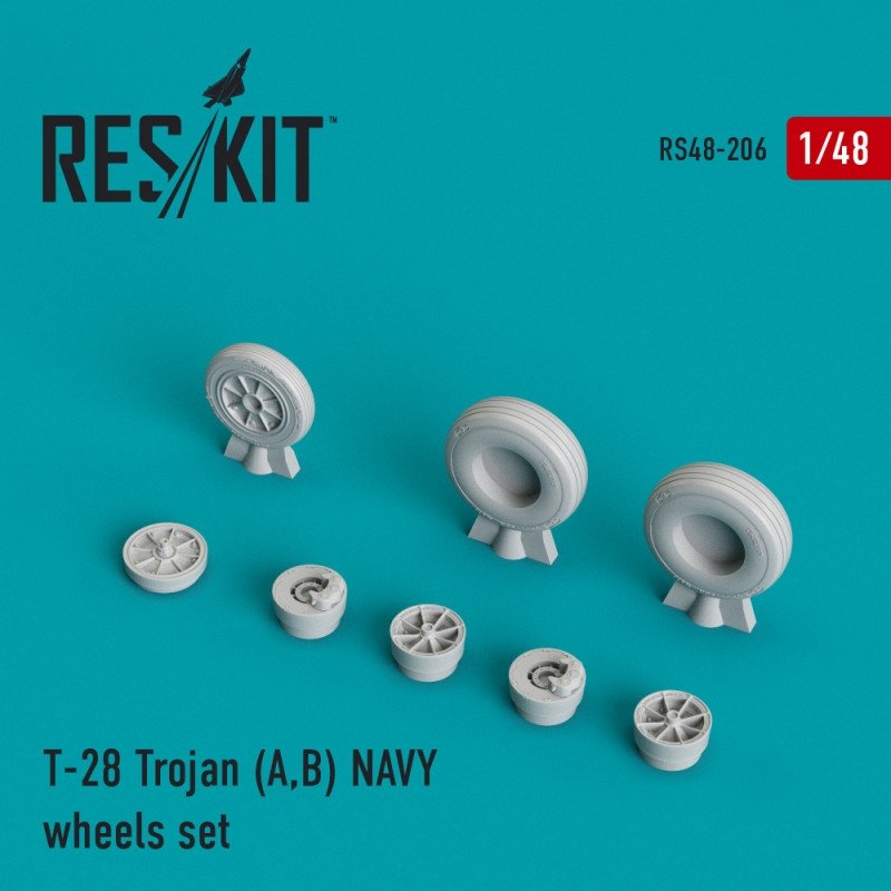 RESKIT RS48-0206 T-28 Trojan (A,B) Jeu de roues de la Marine au 1/48