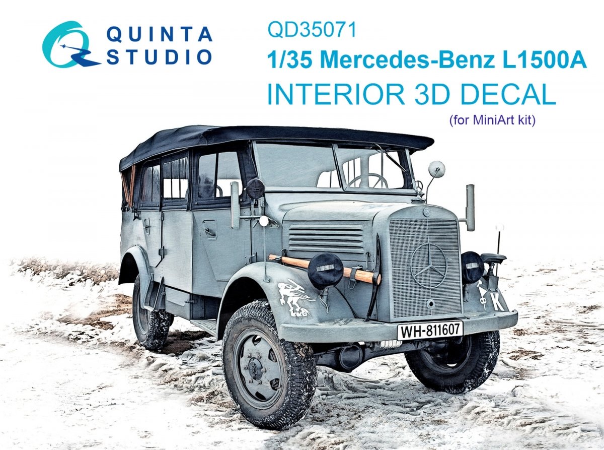 Quinta Studio QD35071 Mercedes-Benz L1500A 3D-Printed &amp;amp; colored Interior on decal paper (MiniArt) 1/35
