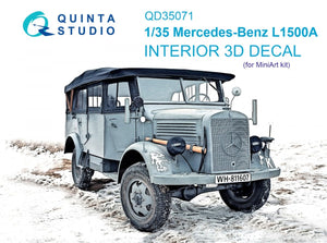 Quinta Studio QD35071 Mercedes-Benz L1500A 3D-Printed &amp;amp; colored Interior on decal paper (MiniArt) 1/35