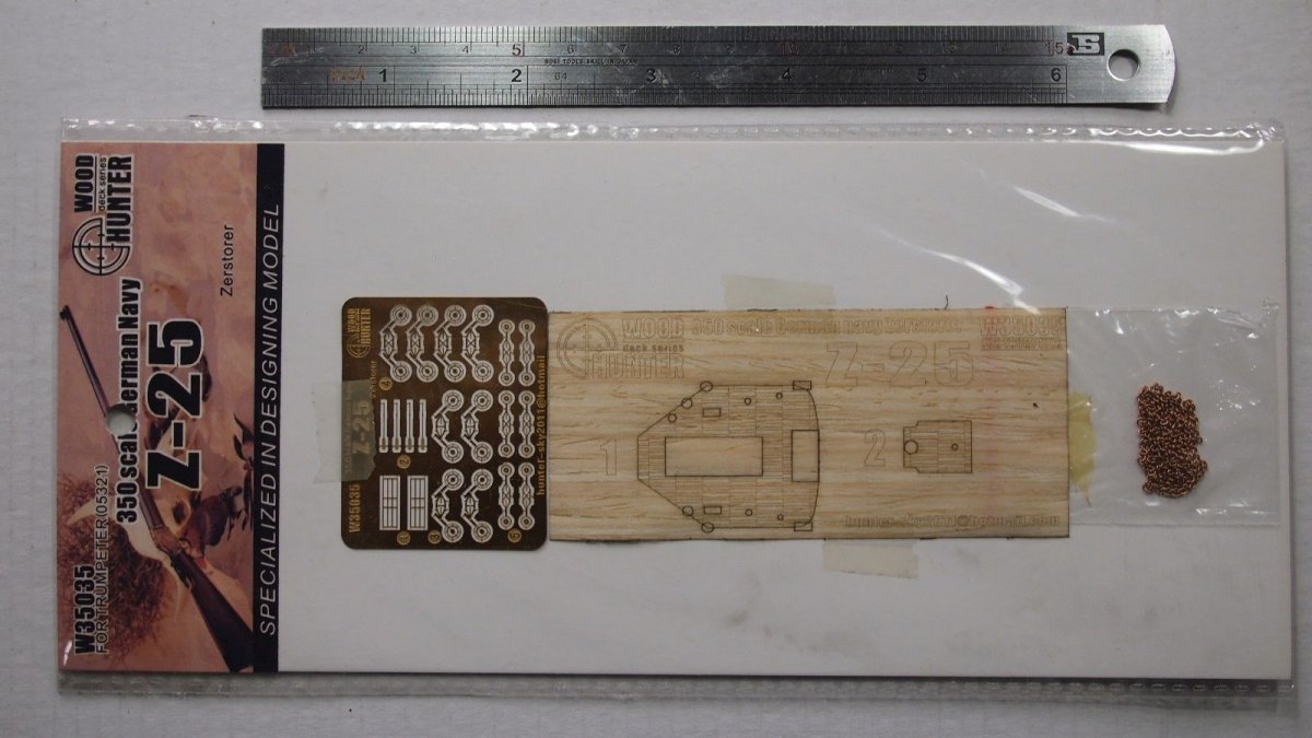 Wood Hunter W35035 Wood deck German Zerstorer Z-25 for Trumpeter 05321 1/350 – obrázek 2