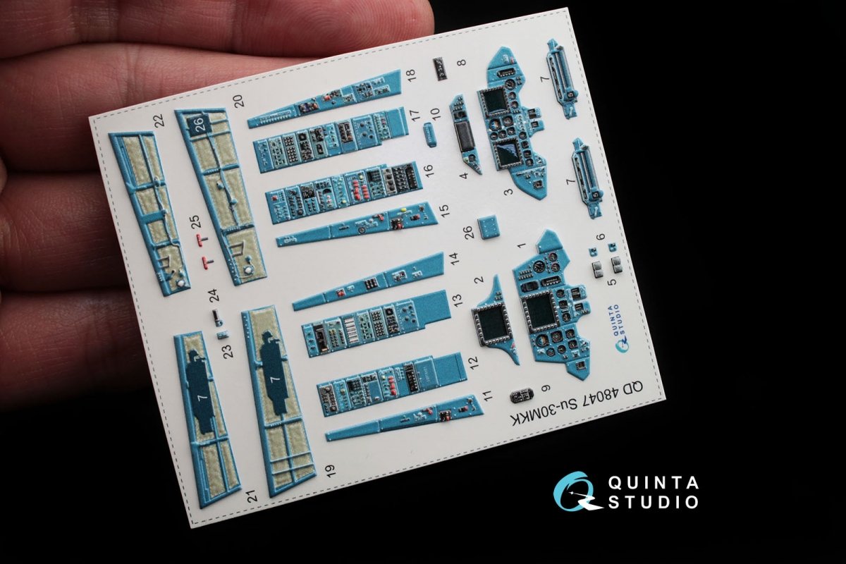 Quinta Studio QD48047 Su-30MKK 3D-Printed &amp;amp; colored Interior on decal paper (for HobbyBoss kit) 1/48 – immagine 2