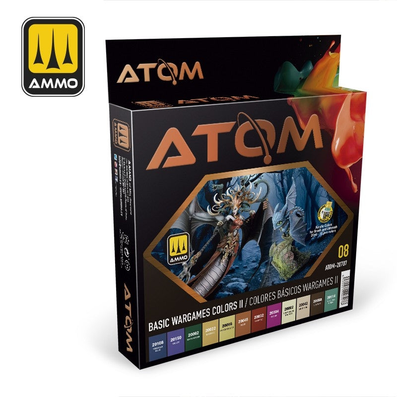 AMMO of Mig Jimenez ATOM 20707 Basic Wargames Colors II Set 12 x 20 ml