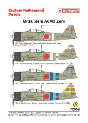 Techmod 72059 - Mitsubishi A6M2 Zero 1/72 – immagine 2