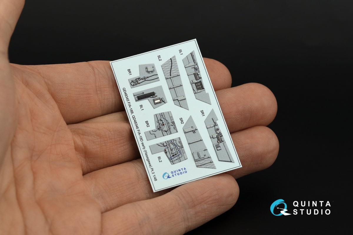 Quinta Studio QD48346 FA-18D early 3D-Printed &amp;amp; colored Interior on decal paper (Hasegawa) 1/48 – Bild 14