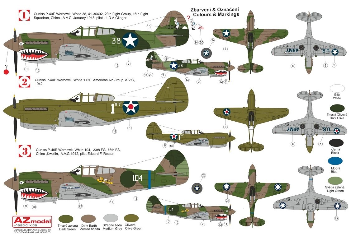AZ Model AZ7696 P-40E Warhawk “AVG” 1/72 – obrázek 2