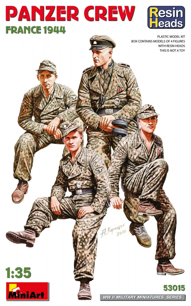 MiniArt 53015 Équipage de Panzer France 1944 avec têtes en résine 1/35 