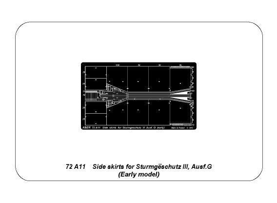 Aber 72A11 Side skirts for Sturmgeschutz III (Early model) 1/72 – obrázek 8