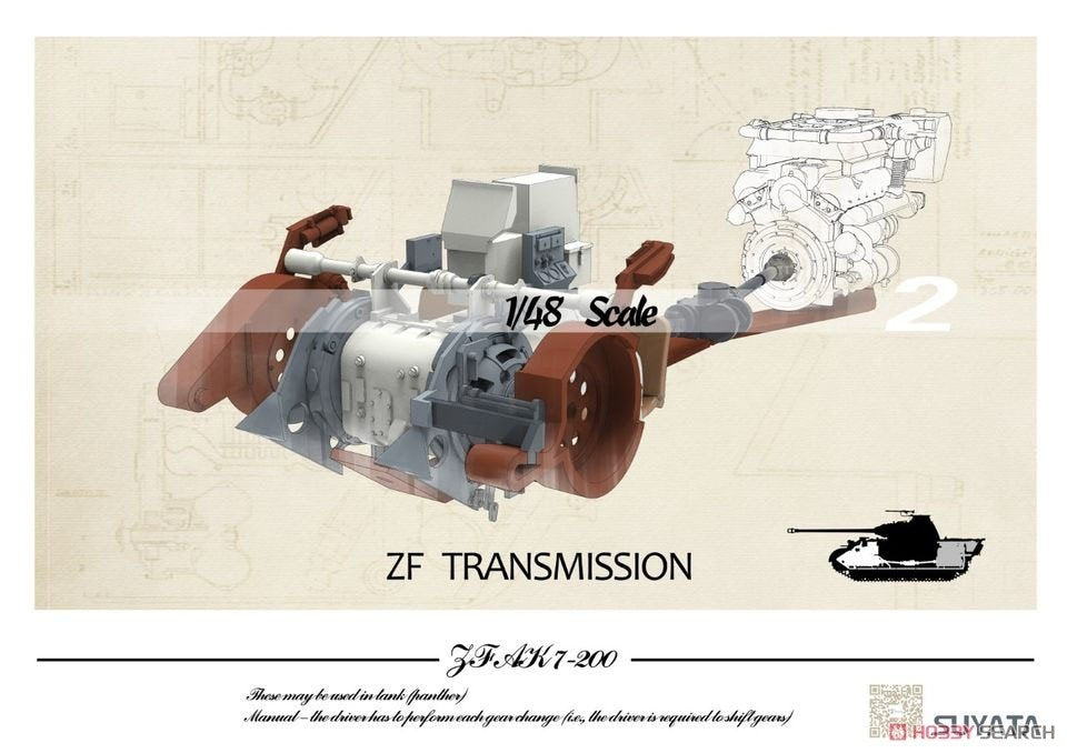 Suyata NO-001 Panther A w/ Zimmerit &amp;amp; Full Interior + 16t Strabokran w/ Maintenance 1/48 – obrázek 3