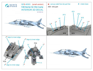 Quinta Studio QDS-48303 Harrier Gr.1/Gr.3 Early 3D-Printed &amp;amp; colored Interior on decal paper (Kinetic) (Small version) 1/48 – image 2