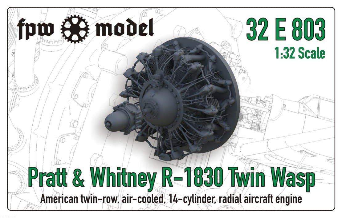 Maquette FPW 32E803 Pratt &amp; Whitney R-1830 Twin Wasp (Fixe) 1/32