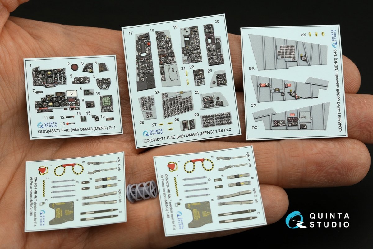 Quinta Studio QD+48371 F-4E with DMAS 3D-Printed &amp;amp; colored Interior on decal paper (Meng) (with 3D-printed resin parts) 1/48 – image 3