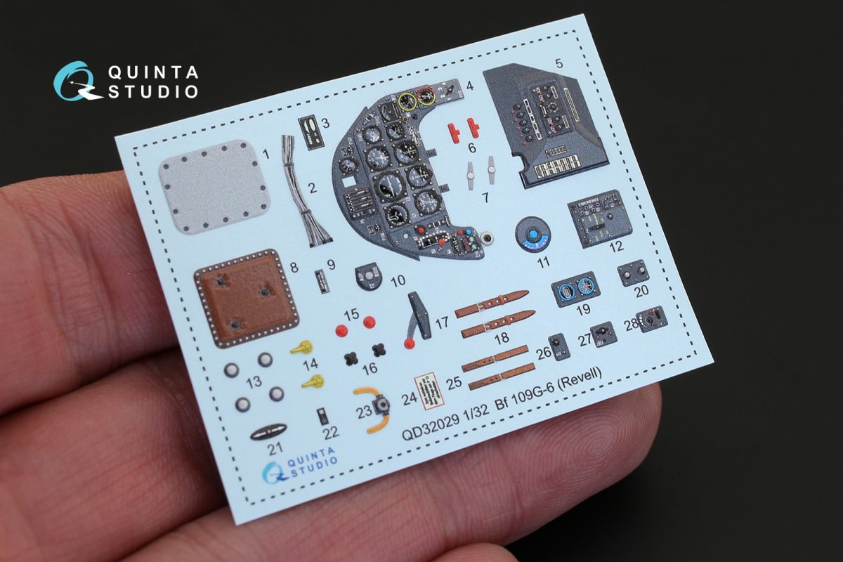 Quinta Studio QD32029 Bf 109G-6 3D-Printed &amp;amp; colored Interior on decal paper (for Revell kit) 1/32 – Bild 5