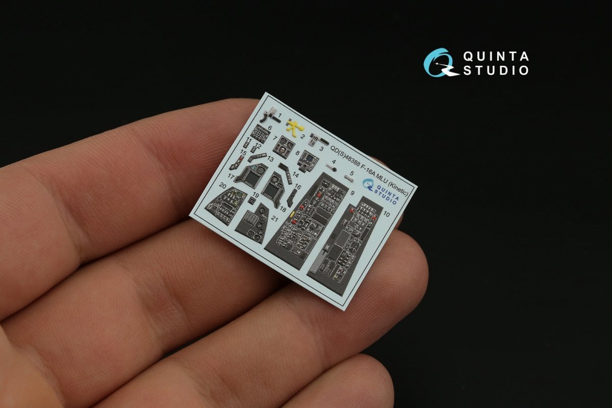 Quinta Studio QD48388 F-16A MLU 3D-Printed &amp;amp; colored Interior on decal paper (Kinetic) 1/48 – Bild 5