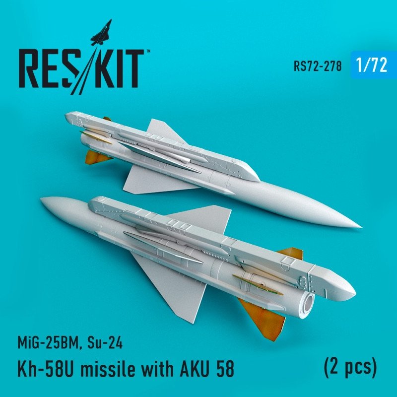 RESKIT RS72-0278 Missile Kh-58U avec AKU 58 (2 pièces) 1/72 