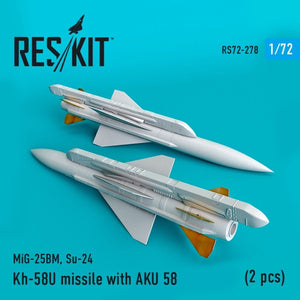 RESKIT RS72-0278 Missile Kh-58U avec AKU 58 (2 pièces) 1/72