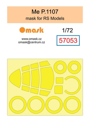 Omask 57053 Me P.1107 mask (for RS Models) clear parts yellow masking tape 1/72