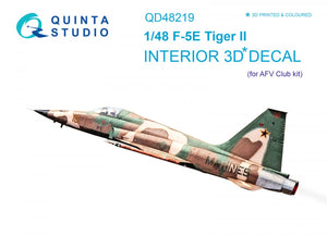 Quinta Studio QD48219 F-5E 3D-Printed &amp;amp; colored Interior on decal paper (AFV club) 1/48