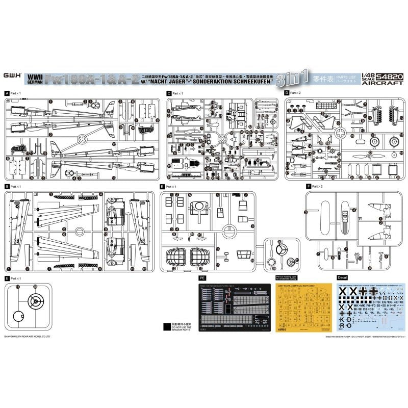 Great Wall Hobby S4820 Fw189A-1&amp;amp;A-2 /w &amp;quot;Nacht Jager&amp;quot; - &amp;quot;Sonderaktion Schneekufen&amp;quot; 1/48 – Bild 6