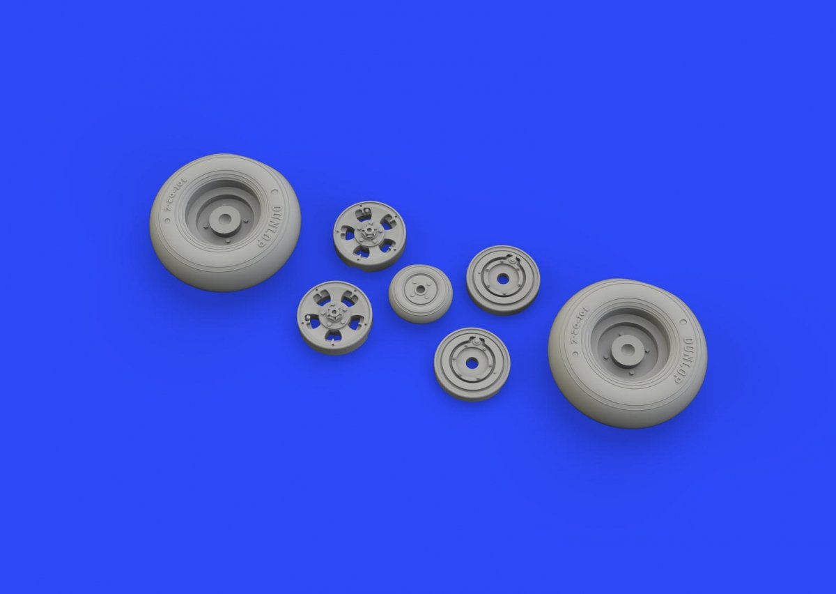 Eduard 632127 Spitfire Mk. IX wheels 5spoke w/ smooth tire TAMIYA 1/32 – Bild 3