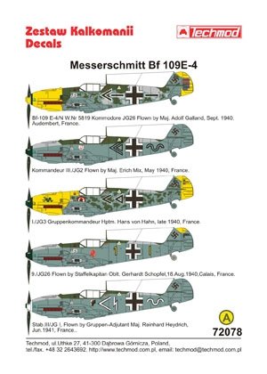 Techmod 72078 - Messerschmitt Bf 109E-4 1/72 – obrázek 2