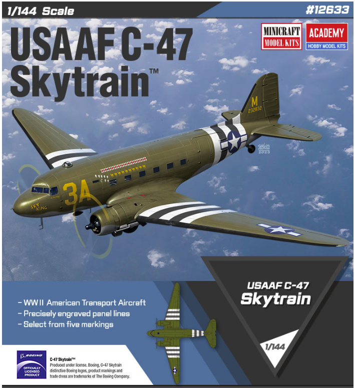 Maquette Academy 12633 USAAF C-47 Skytrain au 1/144 – image 2