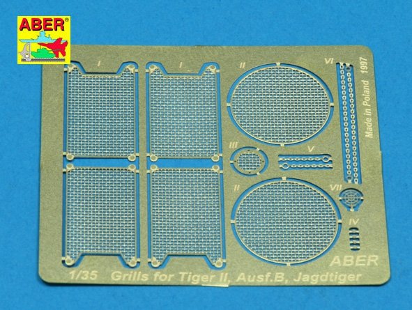 Aber 35G06 Grilles for german tank King Tiger, Jagdtiger 1/35