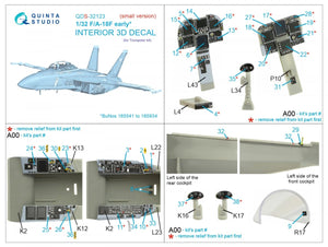 Quinta Studio QDS-32123 F/A-18F early 3D-Printed &amp;amp; colored Interior on decal paper (Trumpeter) (Small version) 1/32 – immagine 7