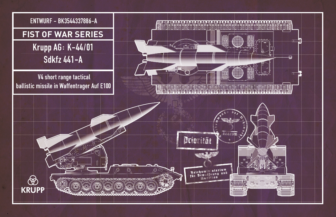 Modelcollect UA72190 German WWII V4 short range tactical ballistic missile in Waffentrager Auf E100 1/72 – image 2