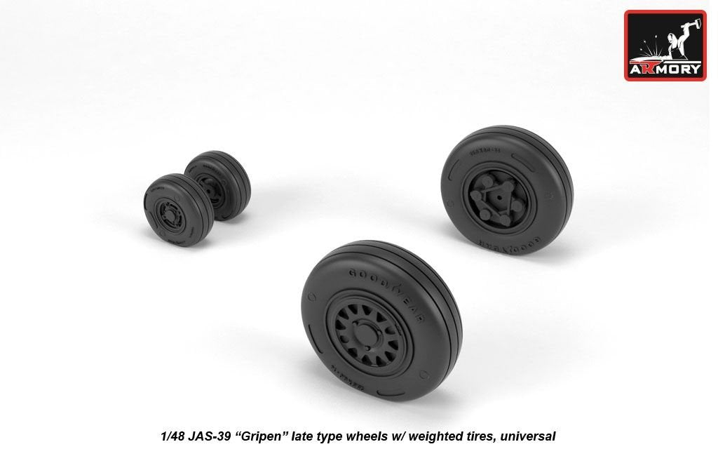 Armory Models AW48504 JAS-39 Gripen wheels w/ weighted tires, late 1/48 – Bild 3