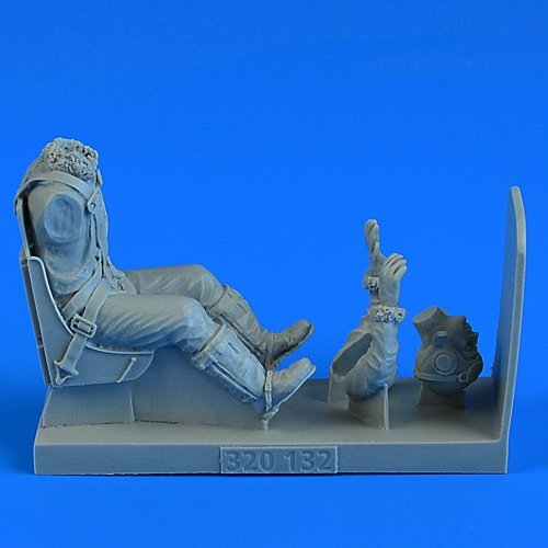 Aerobonus 320132 Figurine de pilote de l&amp;#39;USAAF (Seconde Guerre mondiale) avec siège éjectable pour P-51D Mustang (Hasegawa/Trumpeter, échelle 1/32)