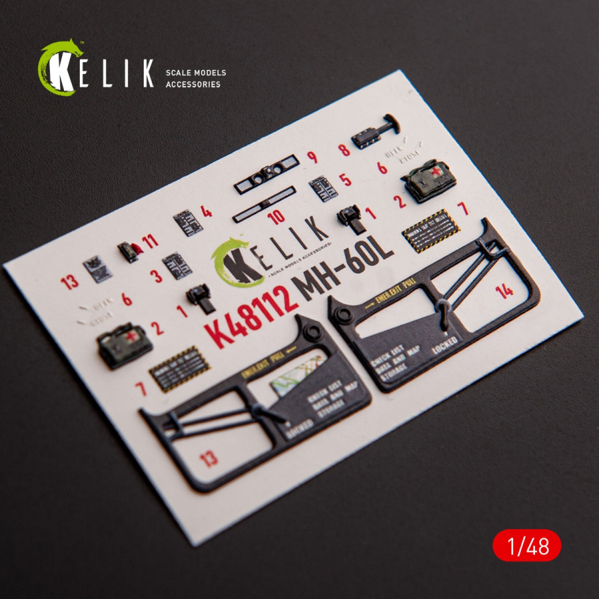 KELIK K48112 MH-60L Black Hawk - interior 3D decals for ICM kit 1/48 – image 2