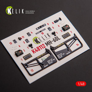 KELIK K48112 MH-60L Black Hawk - interior 3D decals for ICM kit 1/48 – image 2
