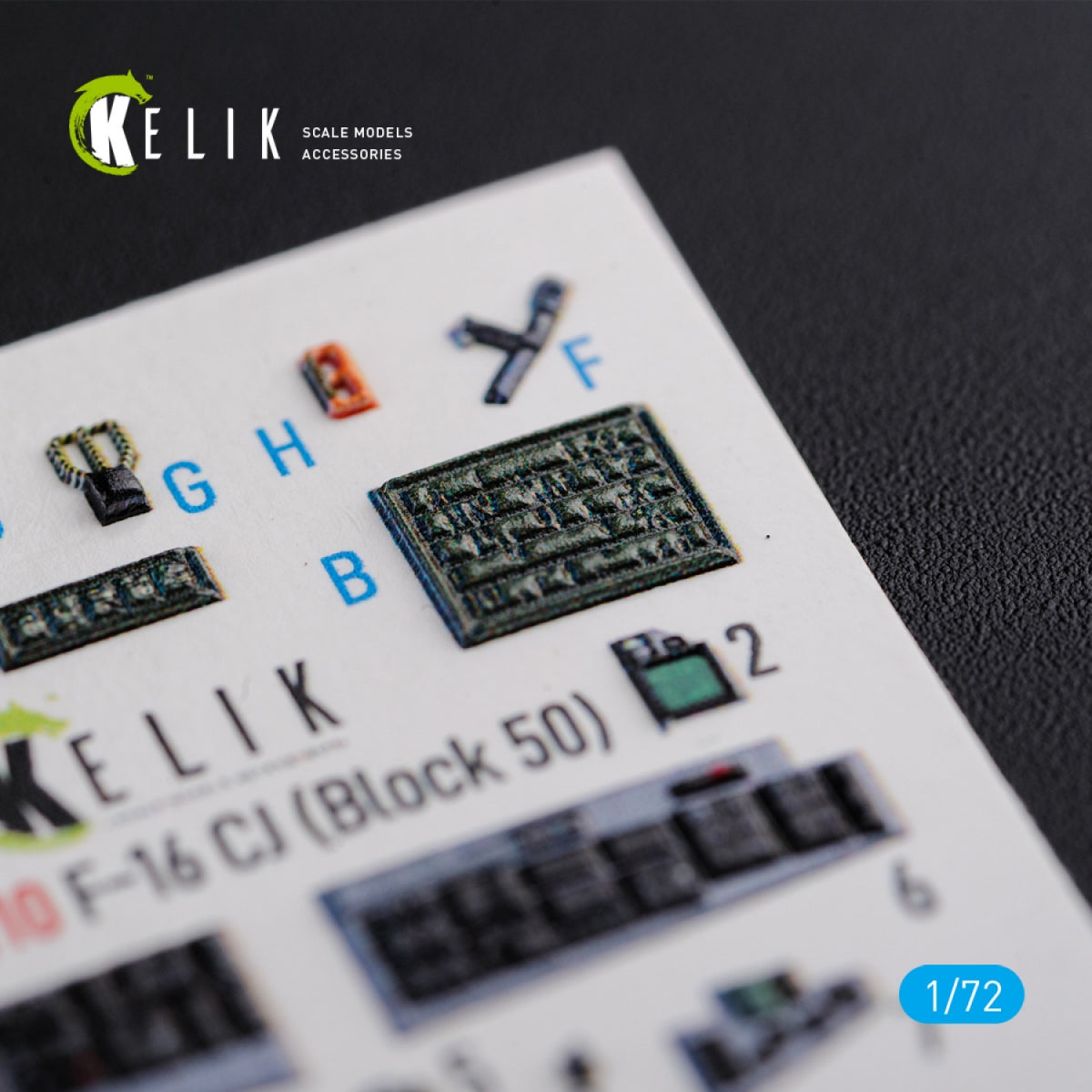 KELIK K72110 F-16 CJ (Block 50) interior 3D decals for Tamiya kit 1/72 – image 3