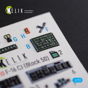 KELIK K72110 F-16 CJ (Block 50) interior 3D decals for Tamiya kit 1/72 – image 3