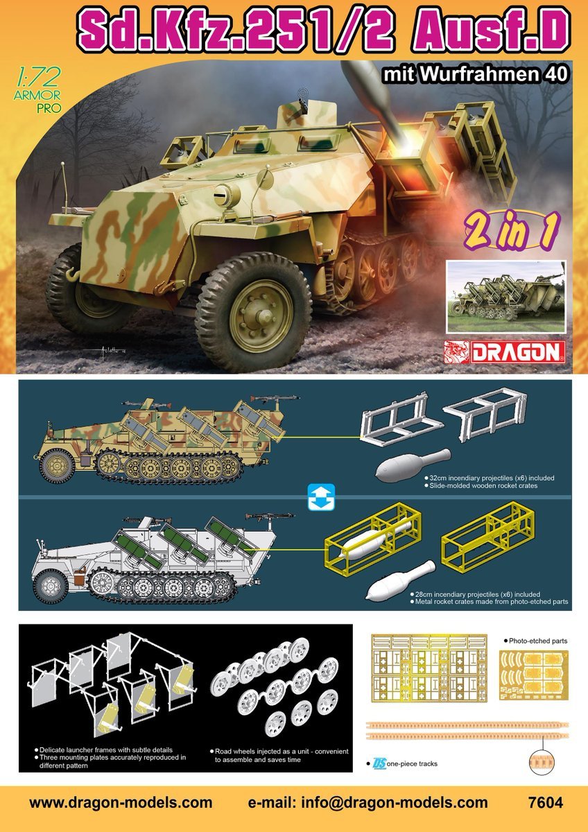 Dragon 7604 Sd.Kfz.251/2 Ausf.D mit Wurfrahmen 40 1/72