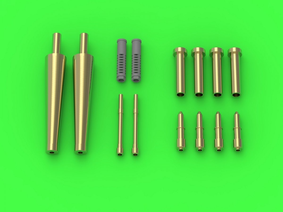 Master AM-48-165 Spitfire Mk. IIb/Vb - 20mm Hispano cannon barrels in shrouds (for Eduard model) 1/48 – Bild 2