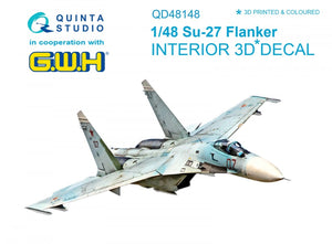 Quinta Studio QD48148 Su-27 3D-Printed &amp;amp; colored Interior on decal paper (for GWH kit) 1/48
