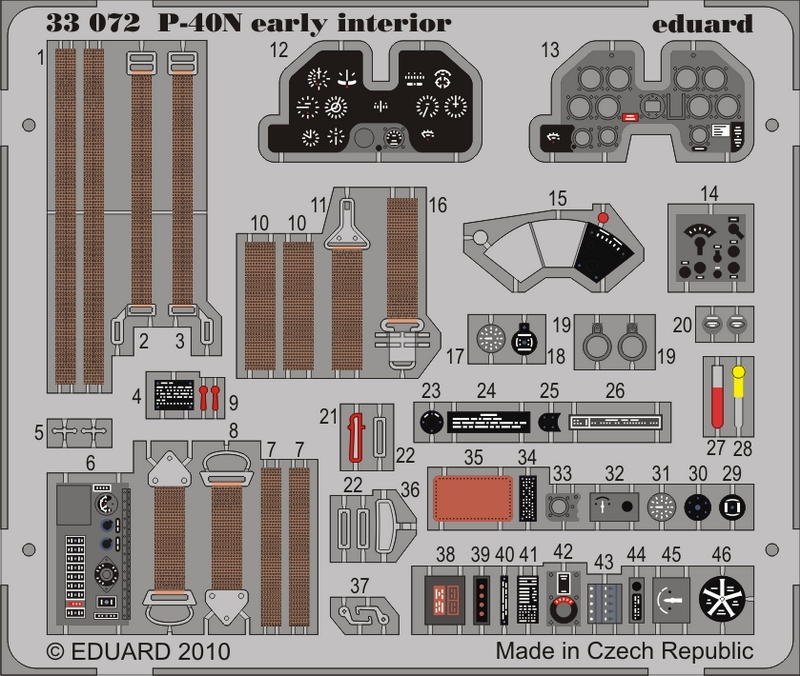 Eduard 33072 P-40N early interior SA for HASEGAWA 1/32